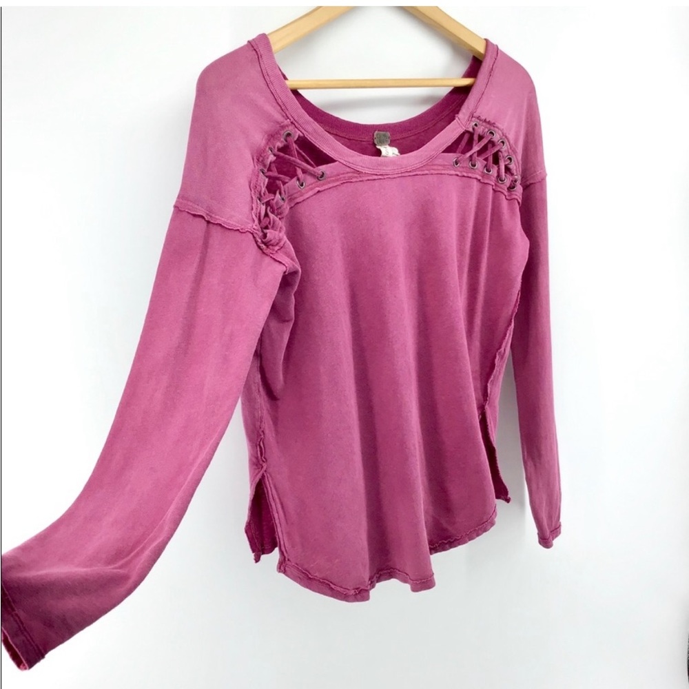 We The Free | long sleeve tie up shoulder top